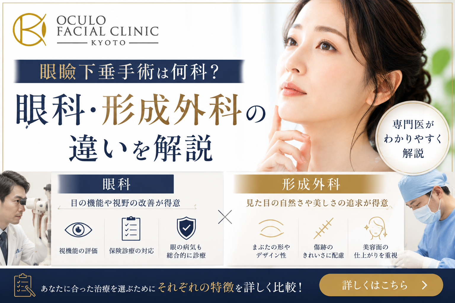 眼瞼下垂手術は何科？｜眼科・形成外科の違いを解説